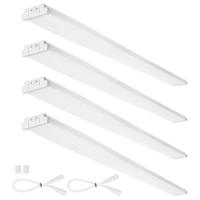 VEVOR 8FT LED Wraparound Light, 110W 10,000LM, Flush Mount LED Shop Light, 4 Pack 6500K Daylight LED Kitchen Ceiling Lighting Fixtures, for Garage Office Laundry Fluorescent Tube Replacement, FCC 