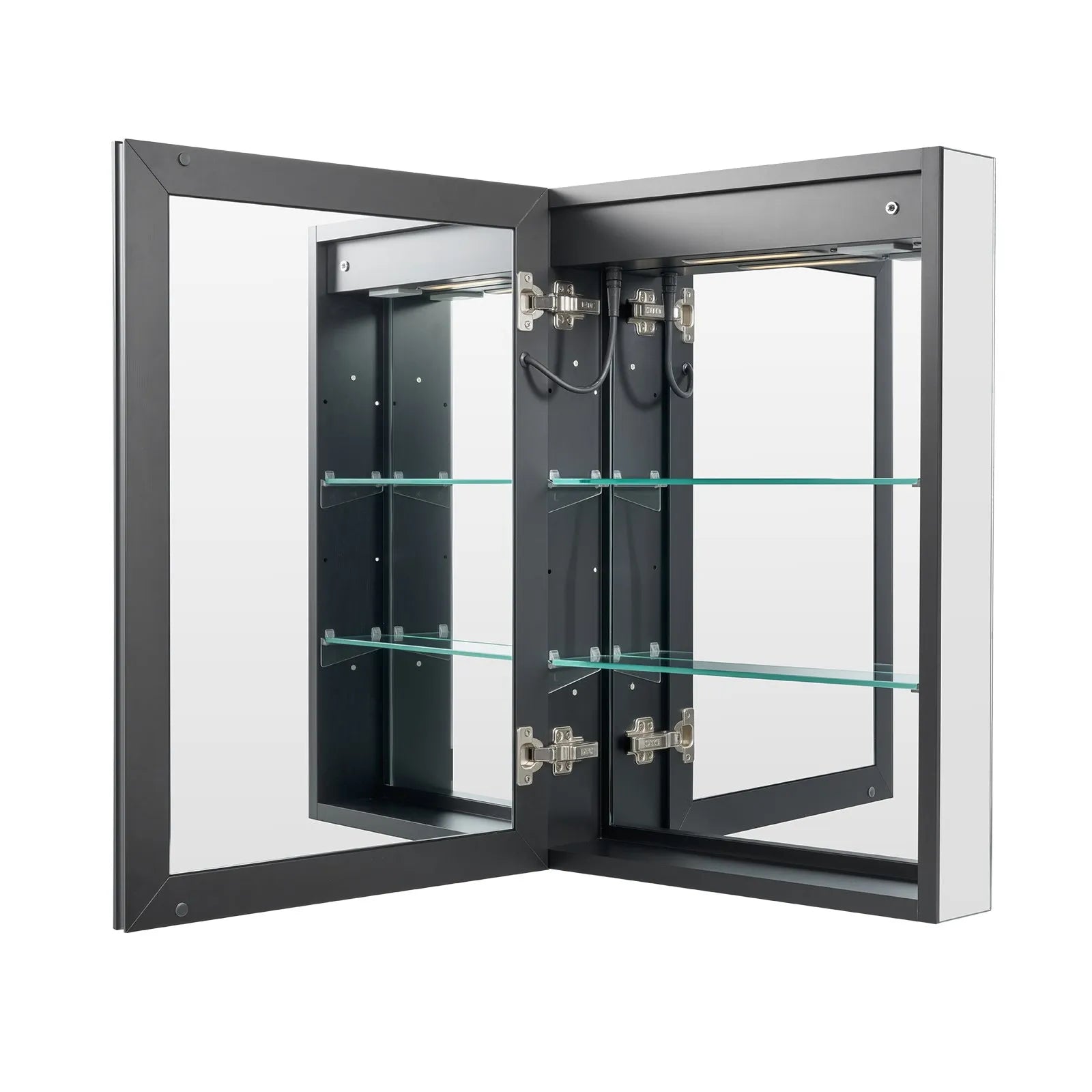 VEVOR Lighted Medicine Cabinet with Mirror, 20 x 28 in Recessed or Wall Mount, 3 Color Dimmable LED Bathroom Medicine Cabinet with Sensor Light, Adjustable Shelve Storage, Memory Defog Function 