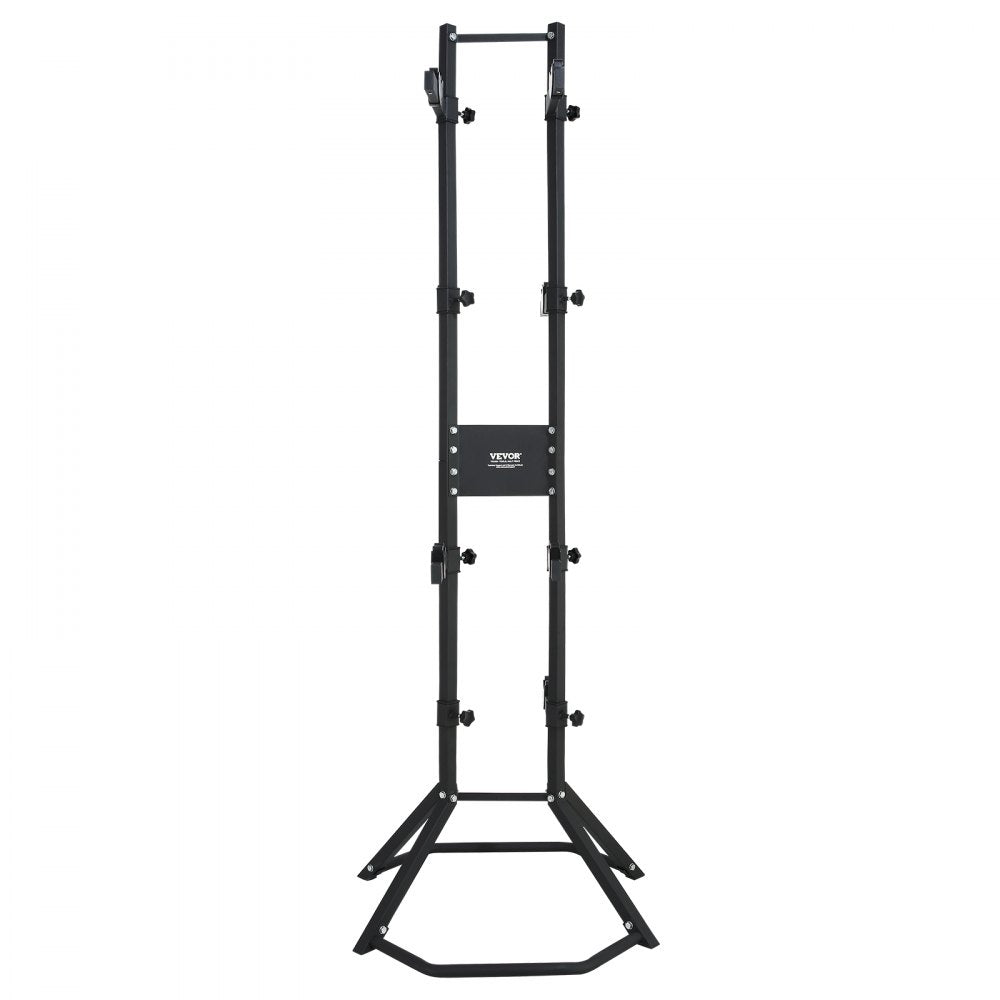 VEVOR 4 Bike Storage Rack, Free Standing Gravity Wall Vertical Bike Rack, Fully Adjustable Bike Rack Garage, Sturdy Steel & Easy Assemble, for Garage, Living Room, Shed, Holds Up to 260 lbs Black 