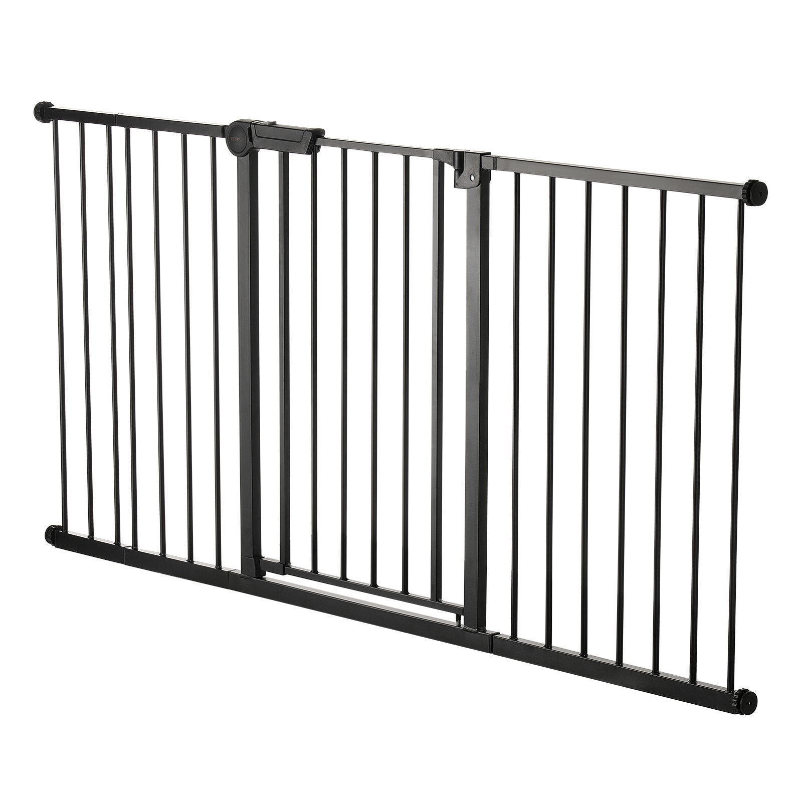 VEVOR Baby Gate 60.6-63.3 Inches Adjustable Width 30 Inches High Dog Gate Black 