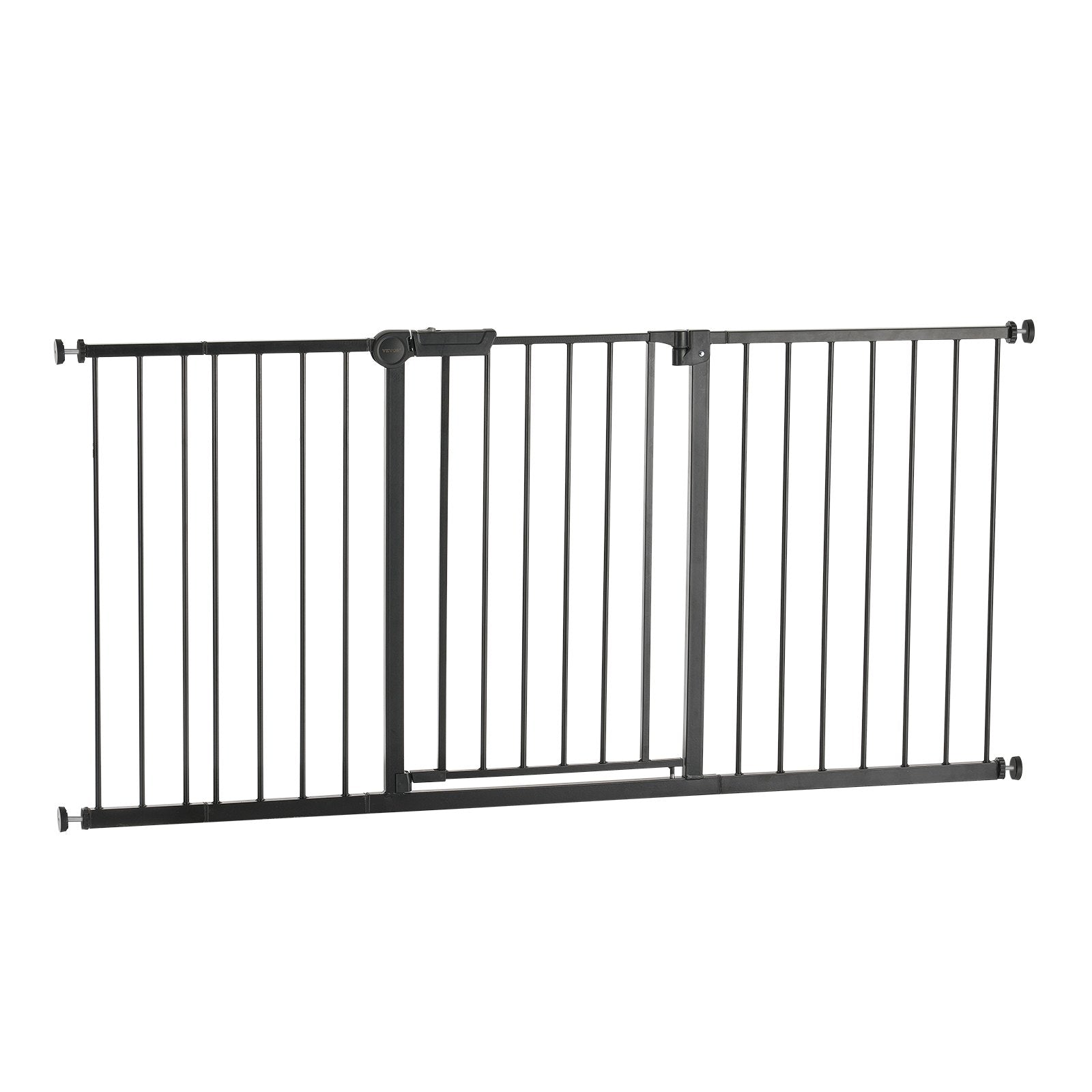 VEVOR Baby Gate 60.6-63.3 Inches Adjustable Width 30 Inches High Dog Gate Black 