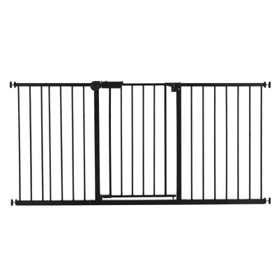 VEVOR Baby Gate 60.6-63.3 Inches Adjustable Width 30 Inches High Dog Gate Black 