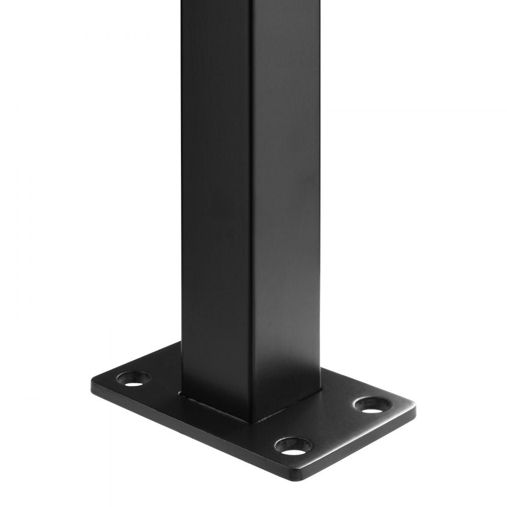 VEVOR Cable Railing Post, 36" x 1.5" x 1.5" Steel Level Deck Railing Post Without Holes, SUS304 Stainless Steel Cable Rail Post, Stair Handrail Post for DIY, 1-Pack, Black 
