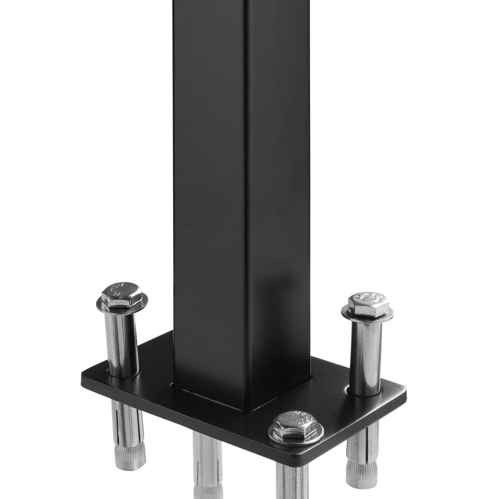 VEVOR Cable Railing Post, 36" x 1.5" x 1.5" Steel Level Deck Railing Post Without Holes, SUS304 Stainless Steel Cable Rail Post, Stair Handrail Post for DIY, 1-Pack, Black 