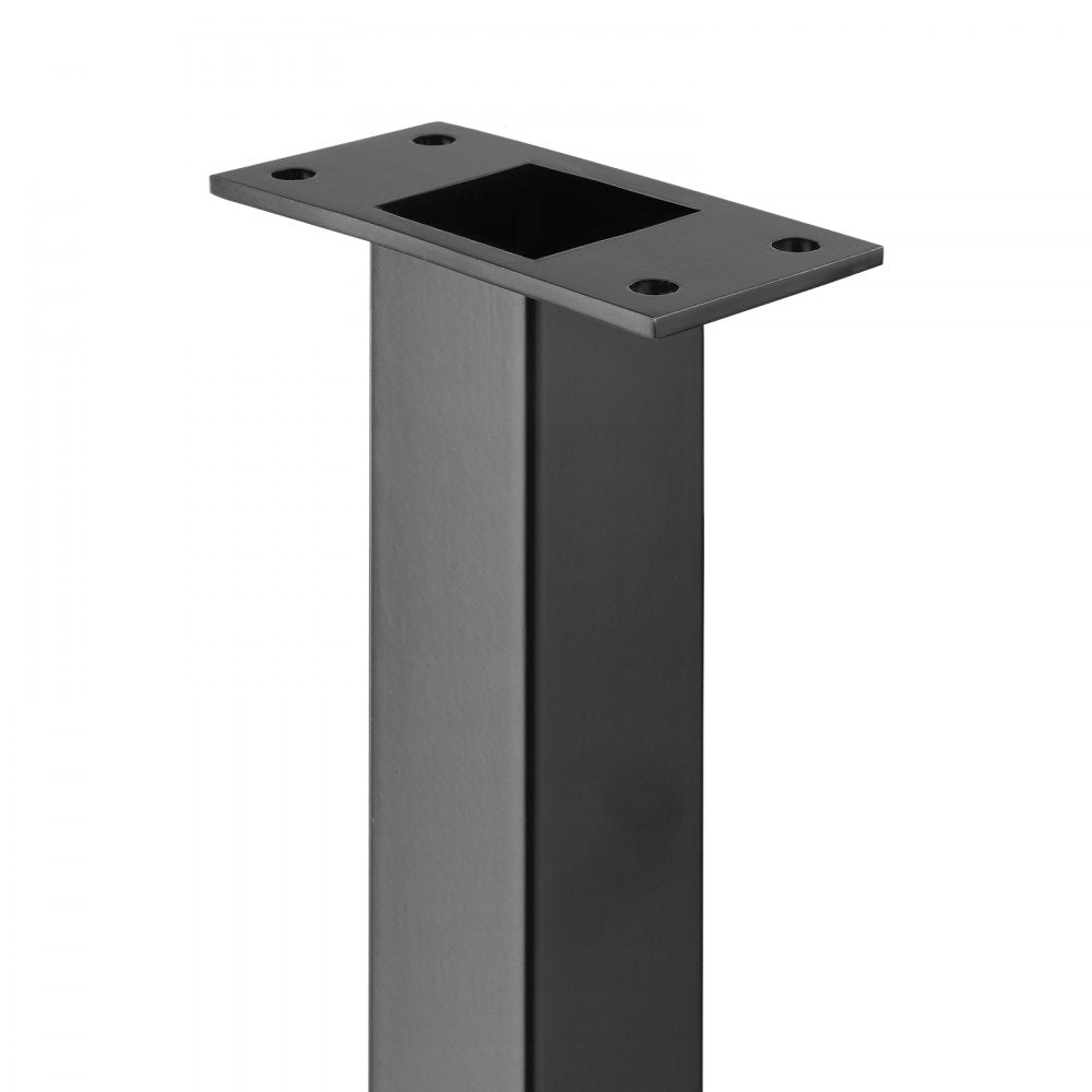 VEVOR Cable Railing Post, 36" x 1.5" x 1.5" Steel Level Deck Railing Post Without Holes, SUS304 Stainless Steel Cable Rail Post, Stair Handrail Post for DIY, 1-Pack, Black 