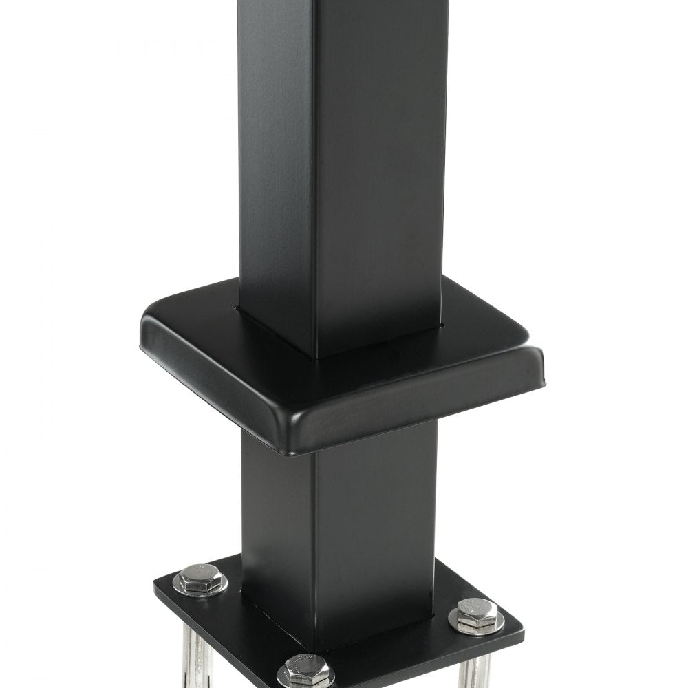 VEVOR Cable Rail Post,  42 x 1.97 x 1.97", Level Deck Stair Post, Cable Handrail Post Stainless Steel Brushed Finishing Deck Railing DIY Picket Without Hole Stair Railing Kit With Mount Bracket Black 