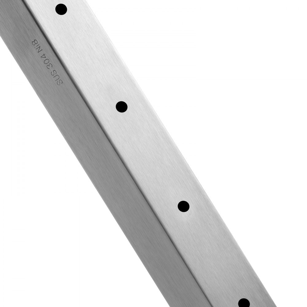 VEVOR Cable Railing Post, 36" x 1" x 2" Steel Horizontal Hole Deck Railing Post, 10 Pre-Drilled Holes, SUS304 Stainless Steel Cable Rail Post with Horizontal and Curved Bracket, 1-Pack, Silver 