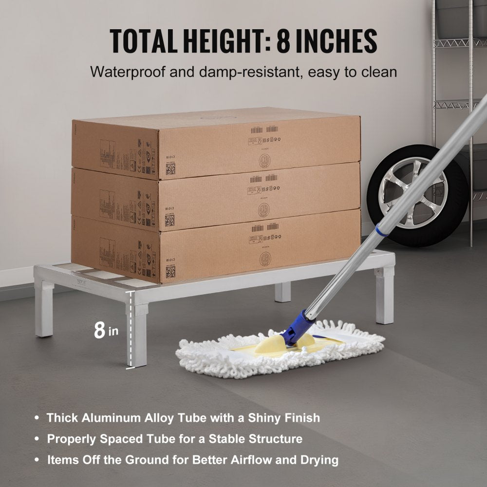 VEVOR Aluminum Dunnage Rack Stationary Dunnage Rack 36” x 20” x 8” Storage Rack 
