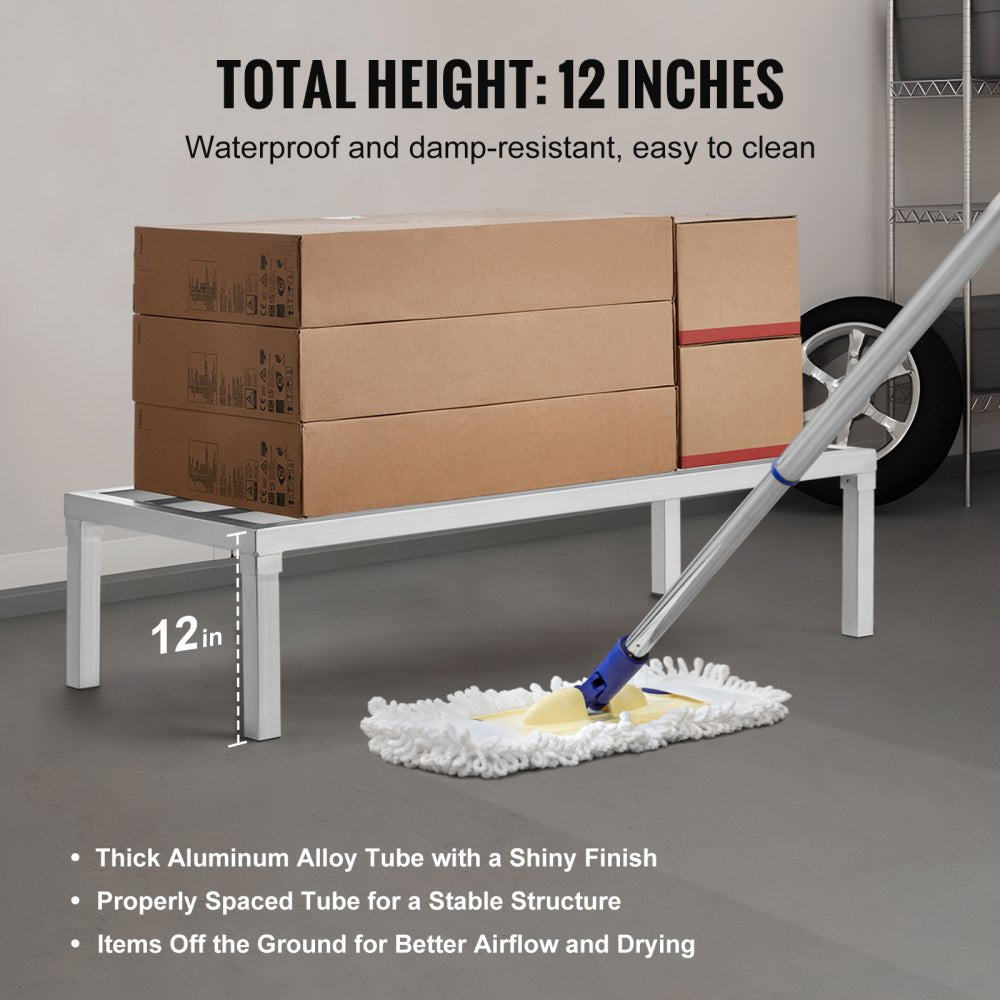 VEVOR Aluminum Dunnage Rack Stationary Dunnage Rack 48” x 20” x 12” Storage Rack 