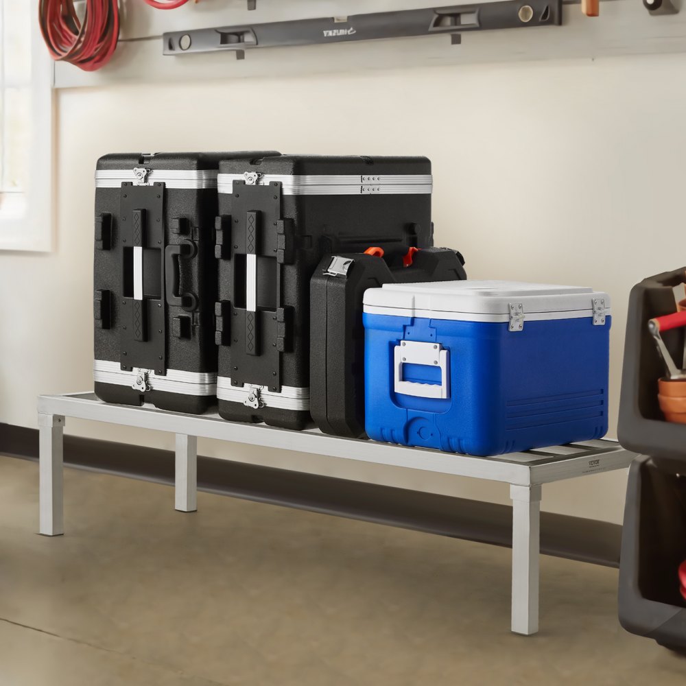 VEVOR Aluminum Dunnage Rack Stationary Dunnage Rack 48” x 20” x 12” Storage Rack 