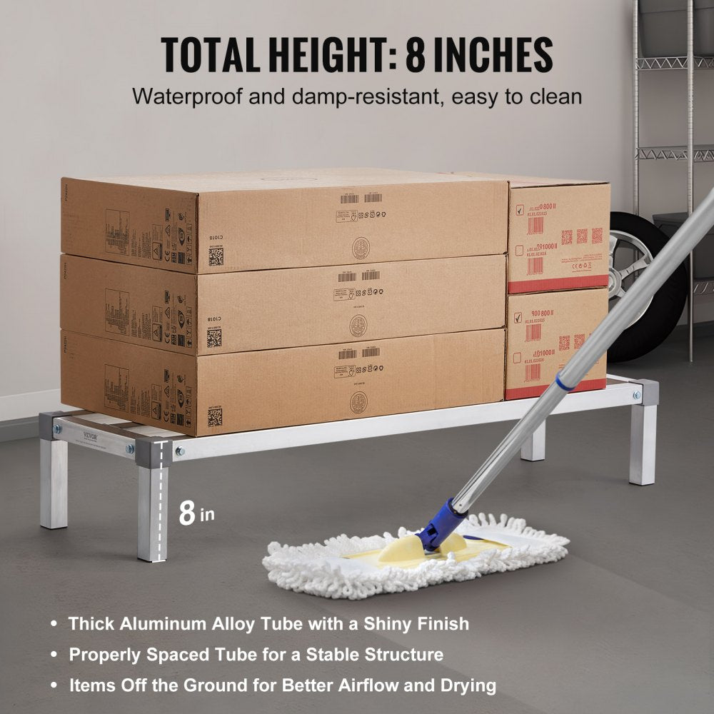 VEVOR Aluminum Dunnage Rack Stationary Dunnage Rack 48” x 14” x 8” Storage Rack 