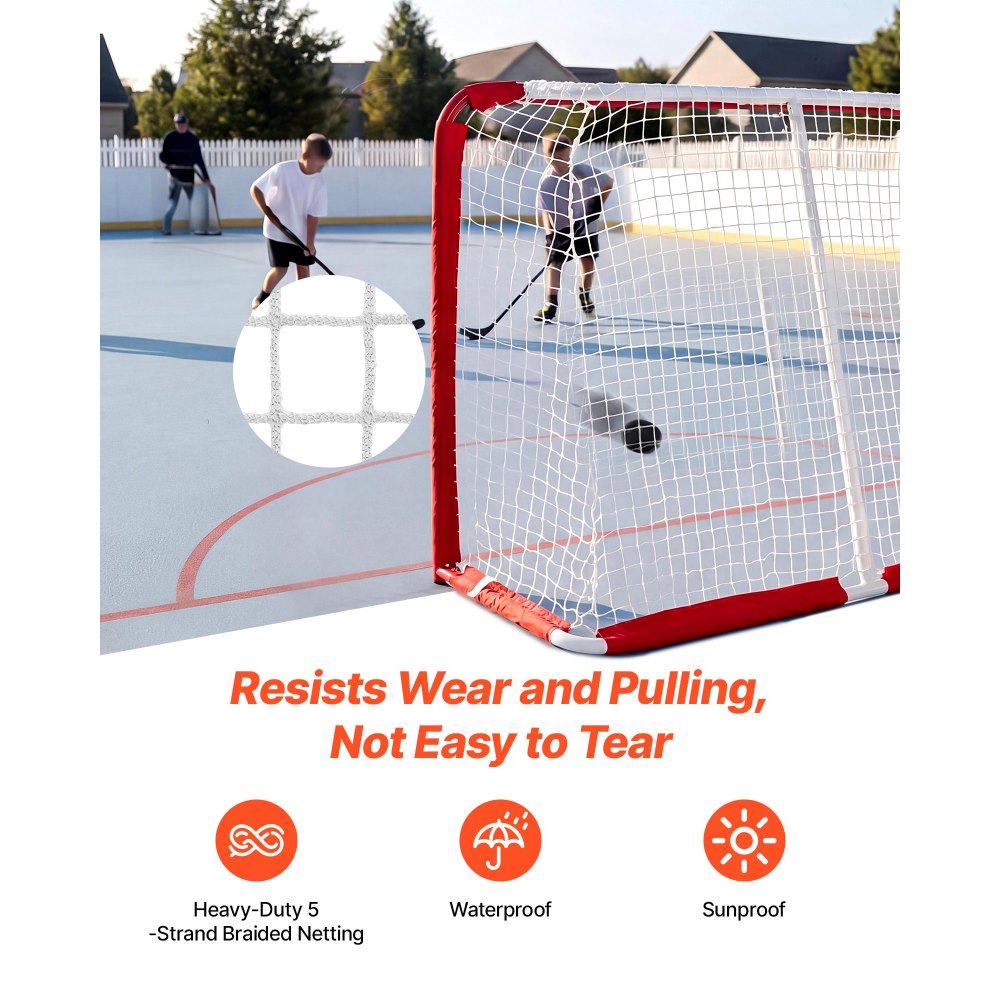 56" x 44.5" Street Hockey Goal with Heavy-Duty Steel Frame & 5-Ply Net