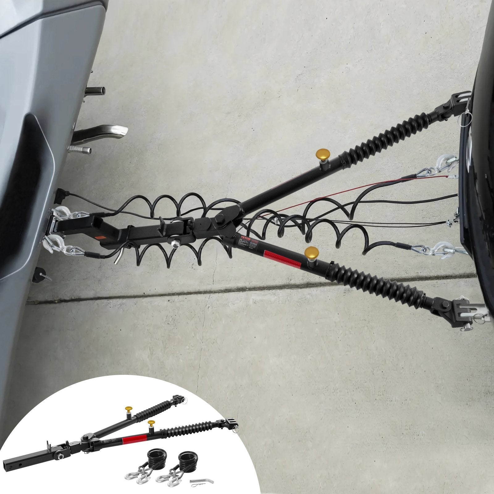 VEVOR Tow Bar Bumper Mount Tow Bar 10000 lbs Fits 2-inch Connector with Ropes 