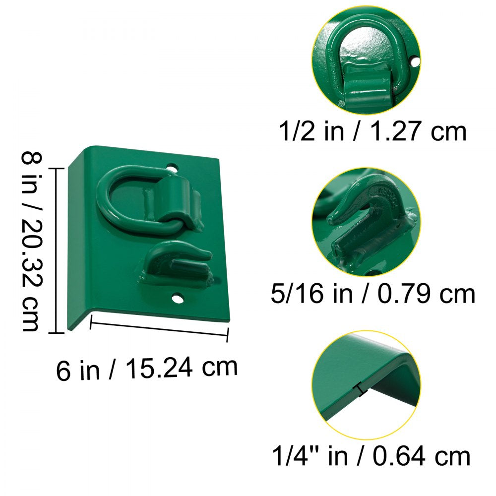VEVOR Tractor Bolt on Hooks, 1/4\" Bolt on Grab Hooks, 4700LBS G70 Forged Bolt on Hooks for Tractor Bucket with 1/2\" Shackles, Work Well for Tractor Bucket, RV, UTV, Truck Hardware Included 