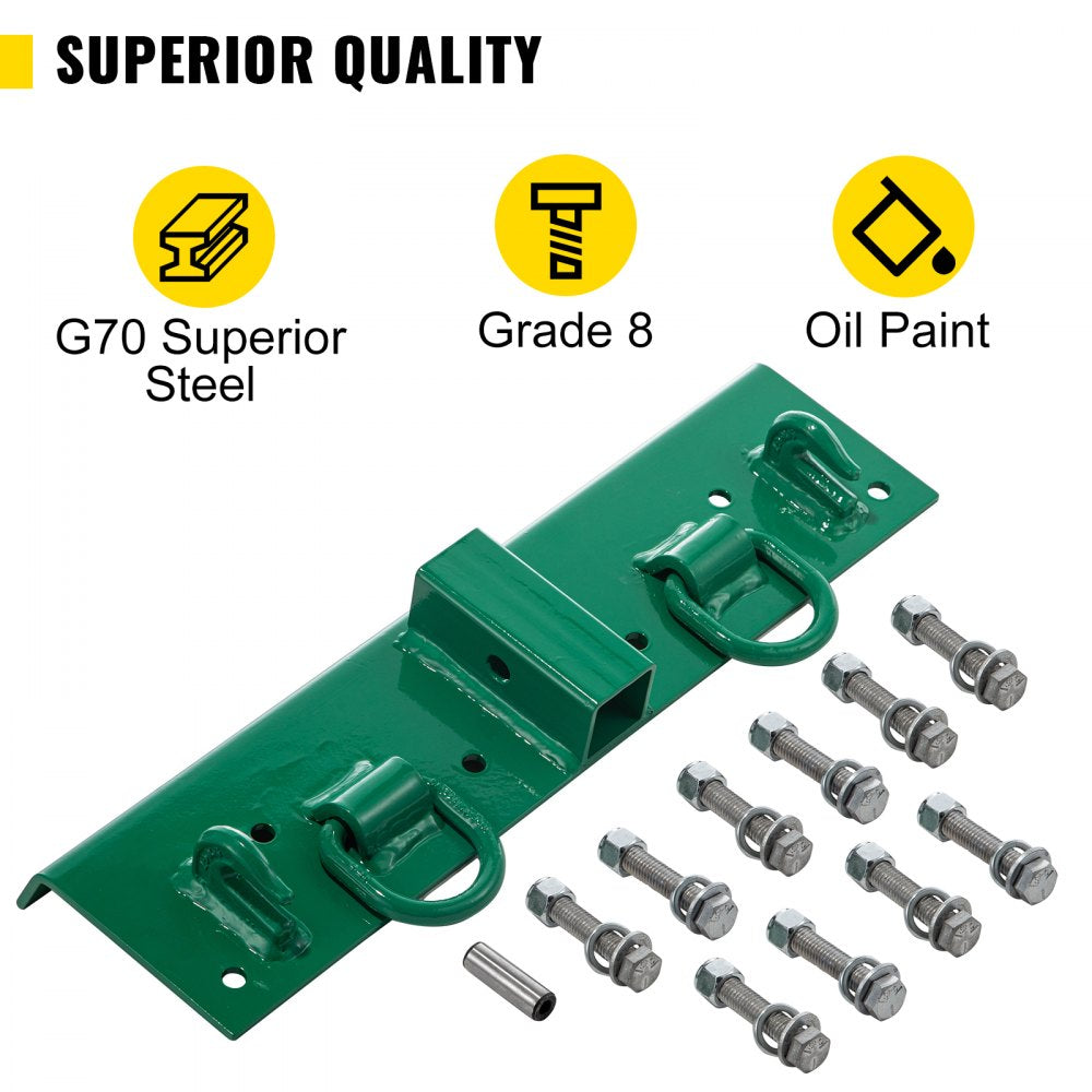 VEVOR Tractor Bolt on Hooks, 1/4" Compact Bolt on Grab Hooks, Max 4700LBS G70 Forged Bolt on Hooks for Tractor Bucket w/ 1/2" Shackles, Work Well for Tractor Bucket, RV, UTV, Truck Hardware Include 