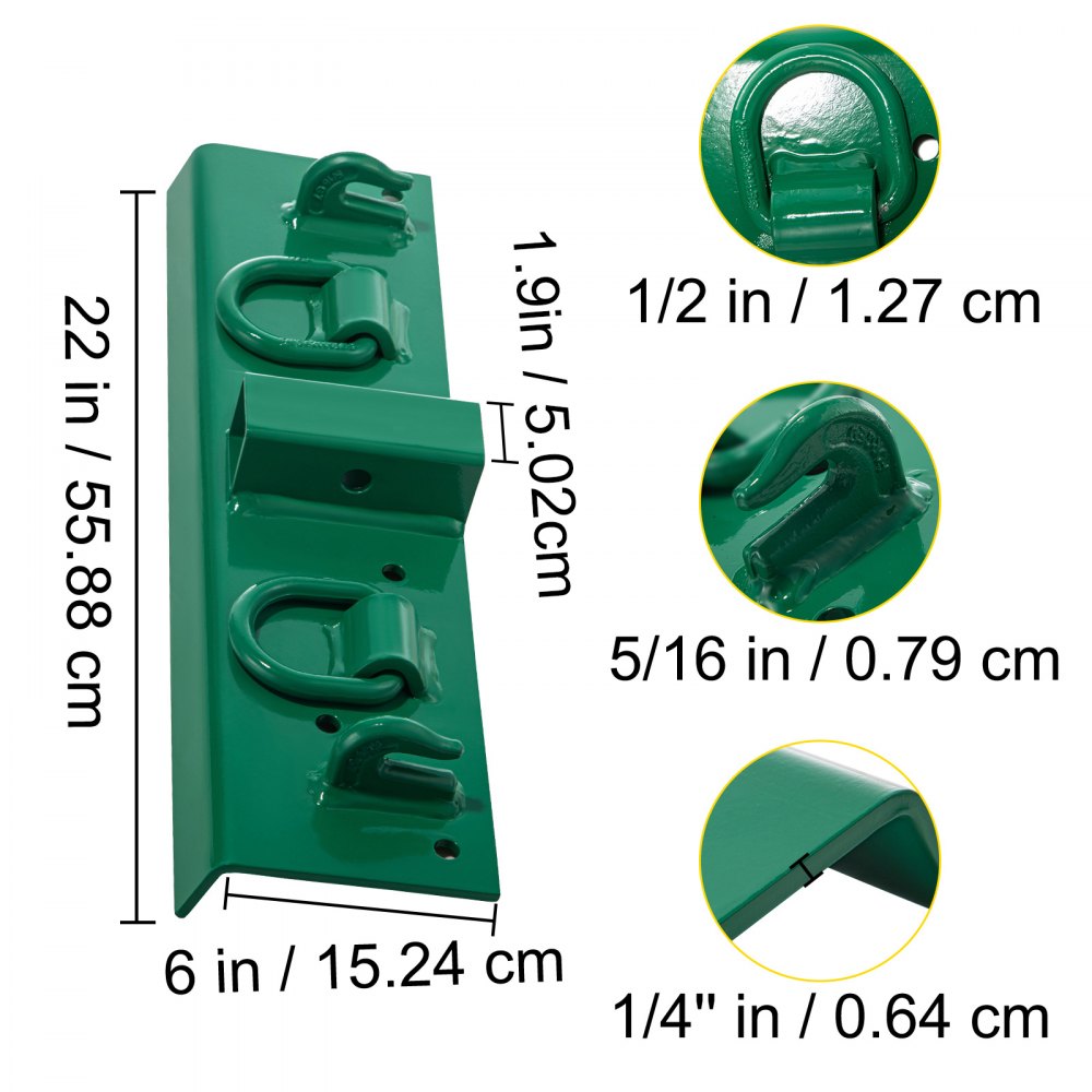VEVOR Tractor Bolt on Hooks, 1/4" Compact Bolt on Grab Hooks, Max 4700LBS G70 Forged Bolt on Hooks for Tractor Bucket w/ 1/2" Shackles, Work Well for Tractor Bucket, RV, UTV, Truck Hardware Include 