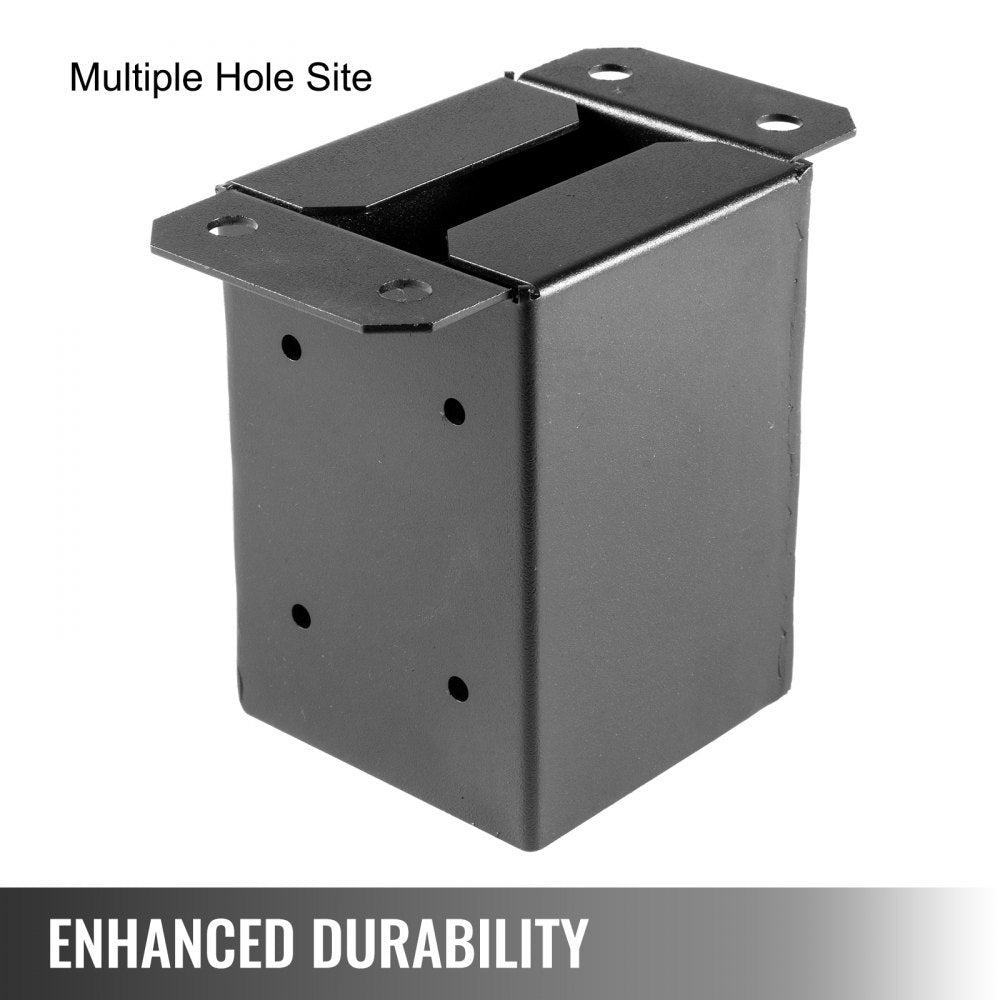 4 x 4 Post Base, Post Anchor 5 PCs Black Powder-Coated Bracket for Deck Supports 