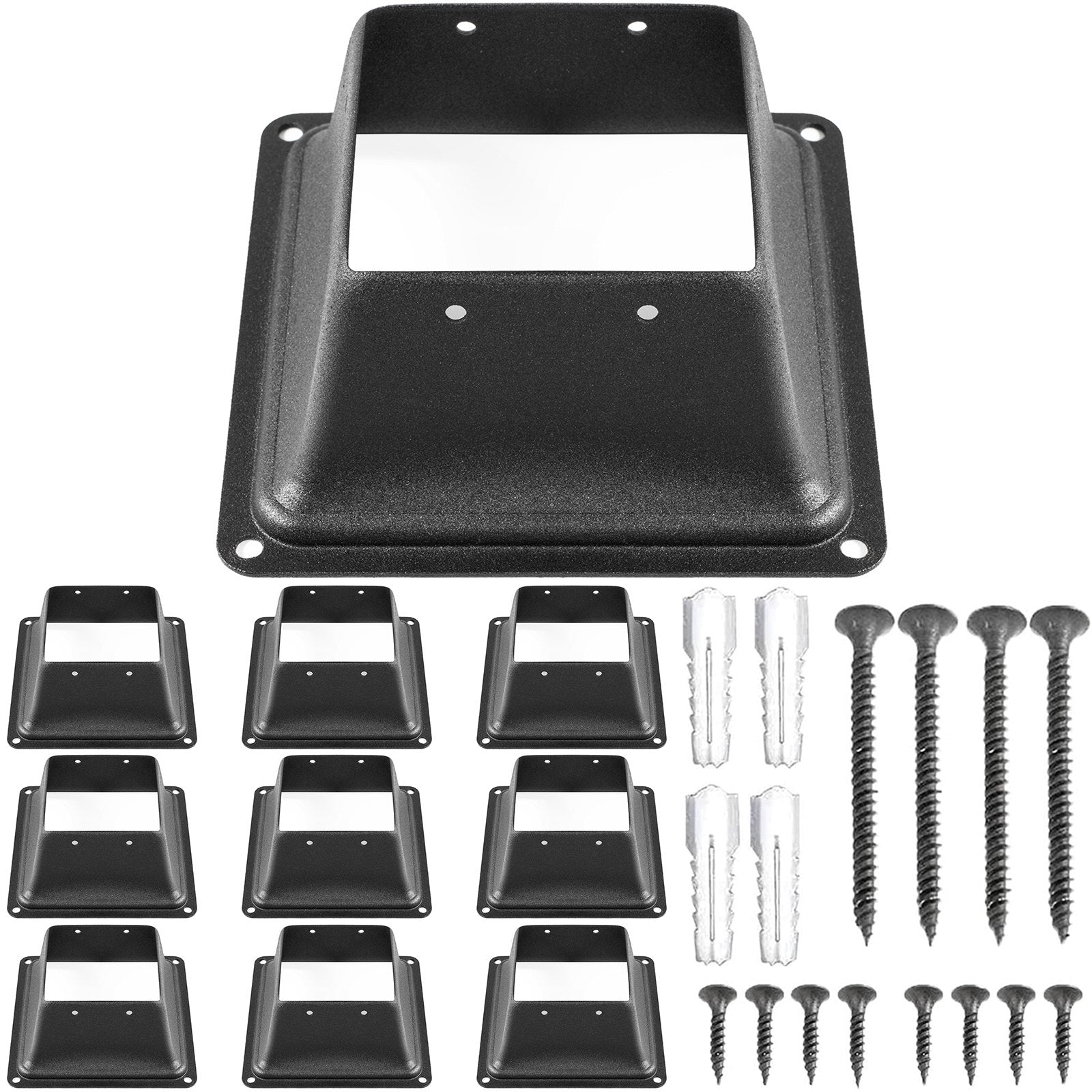 VEVOR Deck Post Base 10 PCS Post Base Skirt 4 x 4 Inch Post Support Flange 2.5 LBS Deck Post Skirt Black Powder-Coated Decking Post Base with Thick Steel for Deck Supports Porch Railing Post Holders 