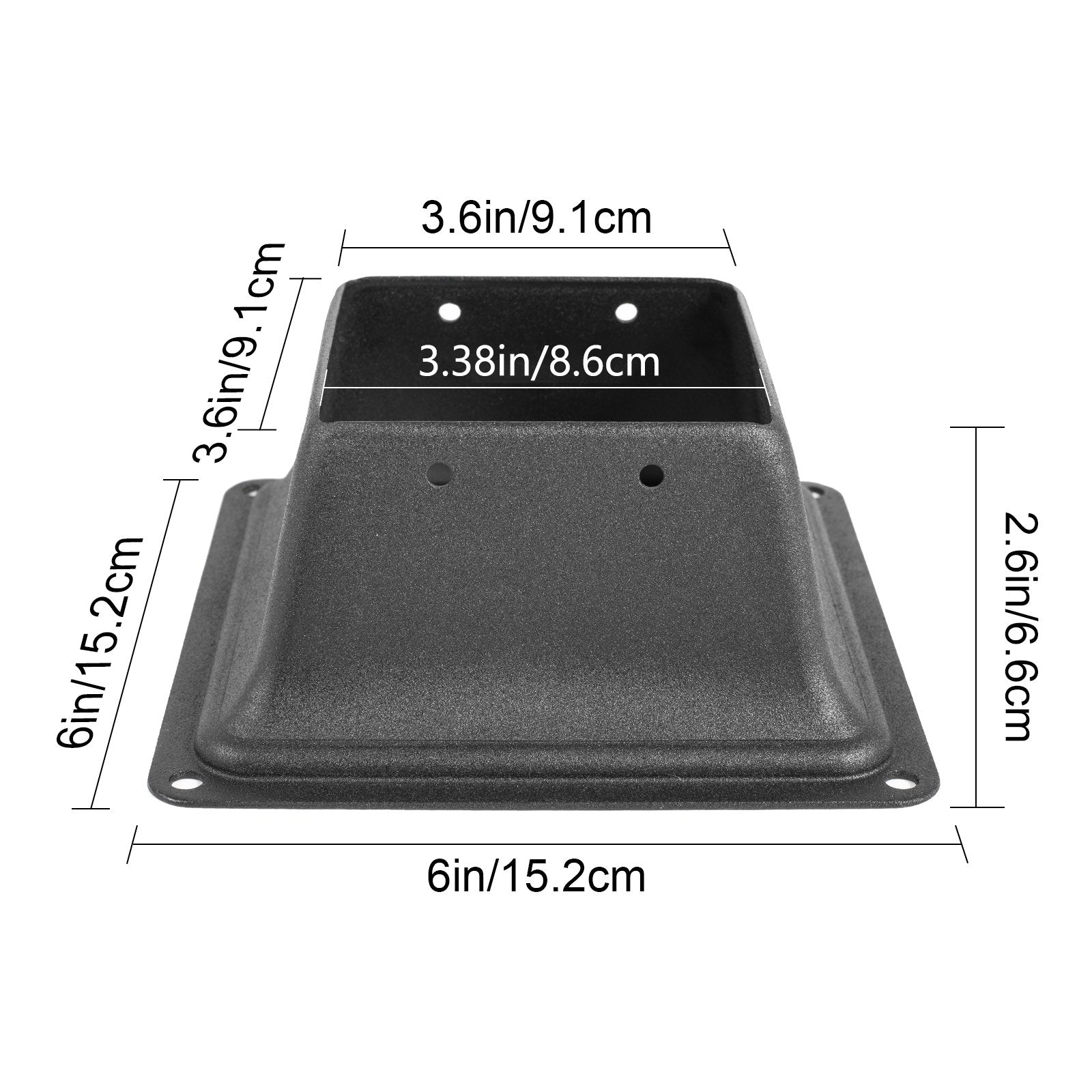 VEVOR Deck Post Base 10 PCS Post Base Skirt 4 x 4 Inch Post Support Flange 2.5 LBS Deck Post Skirt Black Powder-Coated Decking Post Base with Thick Steel for Deck Supports Porch Railing Post Holders 