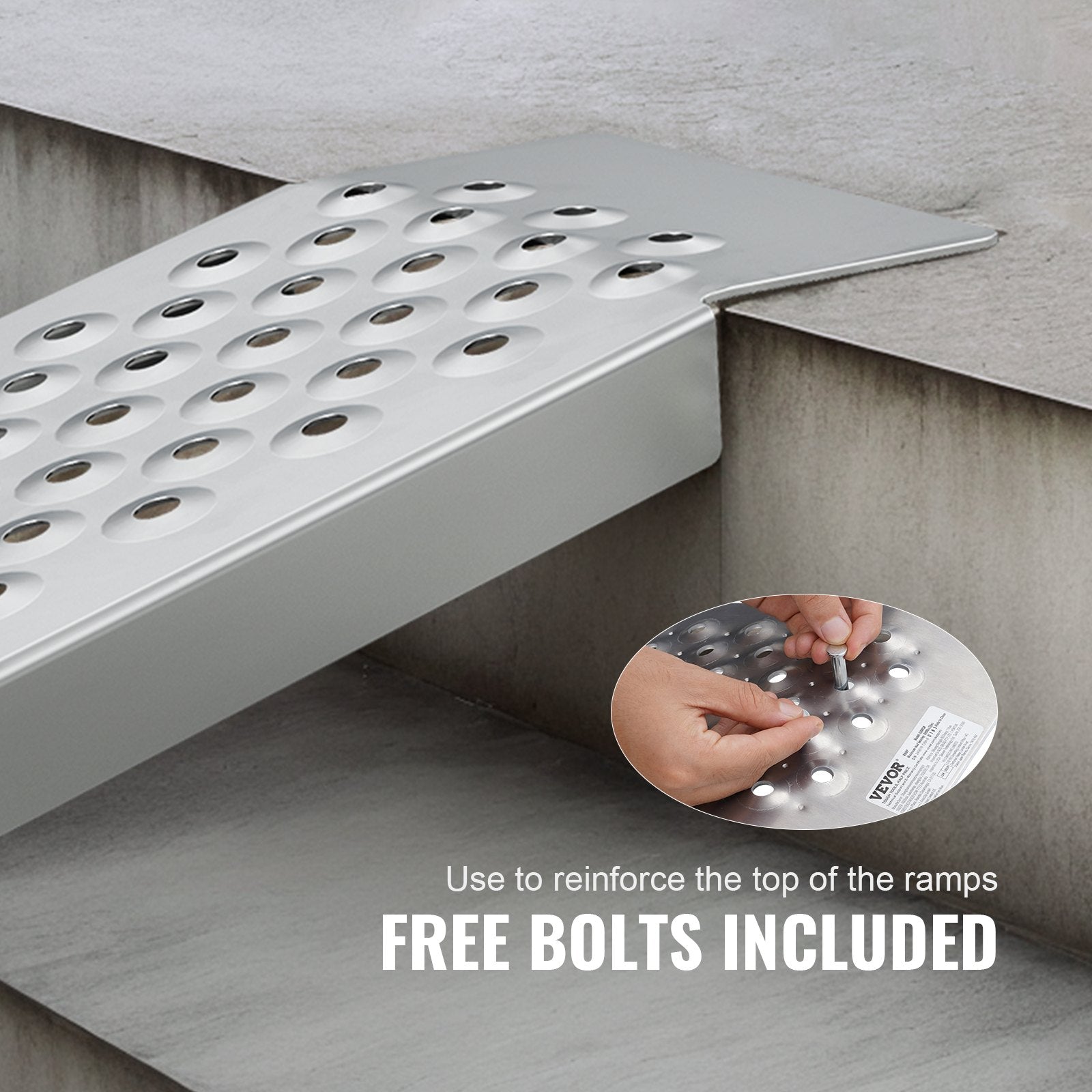 VEVOR 47.2" x 8.5" Aluminum Ramps 880 LBS Capacity Loading Ramps 2PCS 