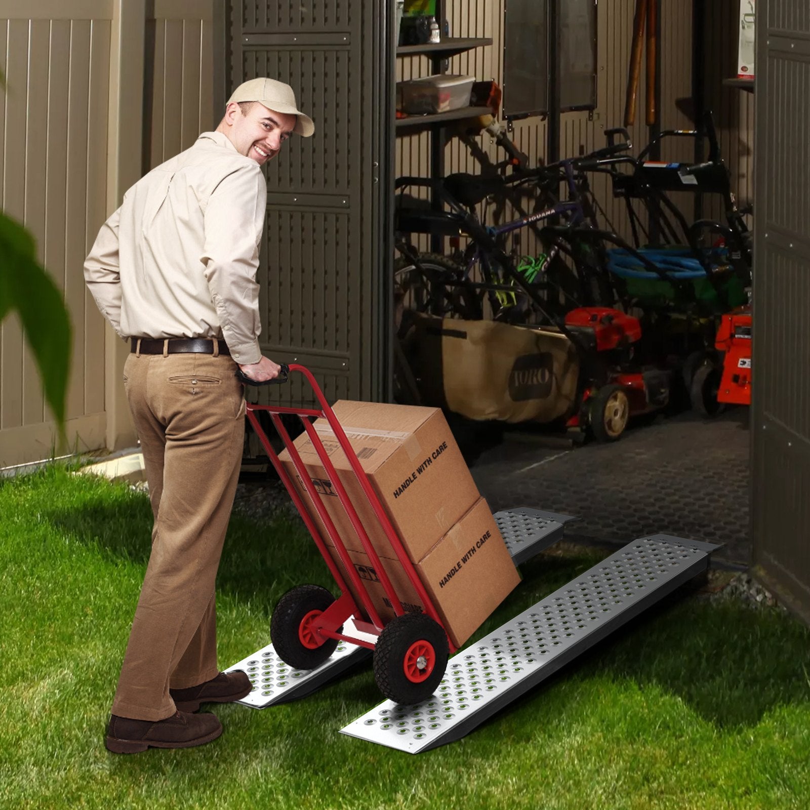 VEVOR 47.2" x 8.5" Aluminum Ramps 880 LBS Capacity Loading Ramps 2PCS 