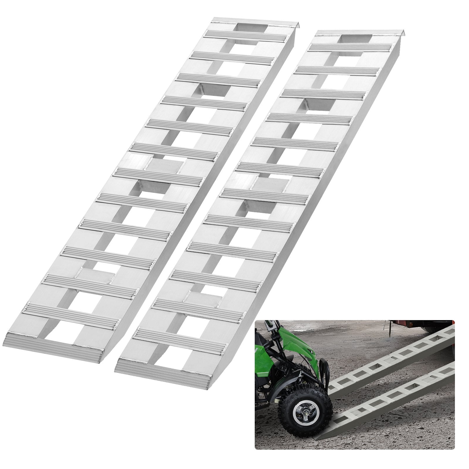 VEVOR 72" x 15" Aluminum Ramps 6000 LBS Capacity Loading Ramps 2PCS 