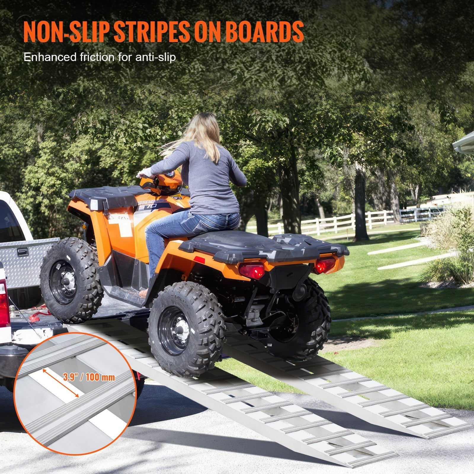 VEVOR 94" x 15" Aluminum Ramps 6000 LBS Capacity Loading Ramps 2PCS 