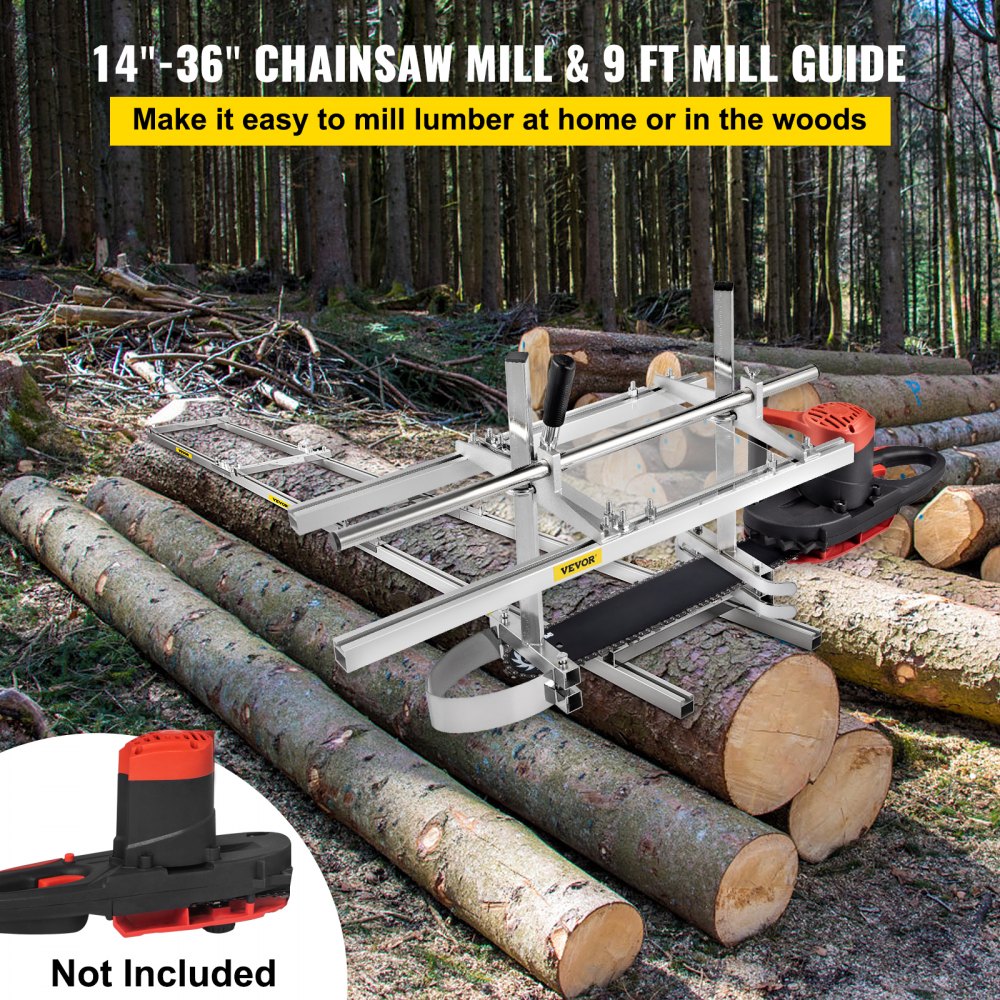 Chainsaw mill 36" Inch Planking Milling Bar 14" to 36" w/ Rail Guide Ladder Sets 