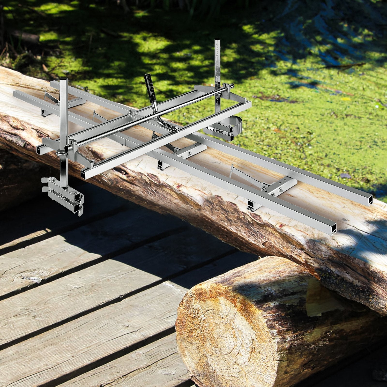 VEVOR Chainsaw Mill and Rail Mill Guide System, Portable Sawmill 14"-36" Guide Bar, 9ft Aluminum Saw Milling Rail Guide with Chainsaw Planking Mill for Woodworkers and Carpenters 