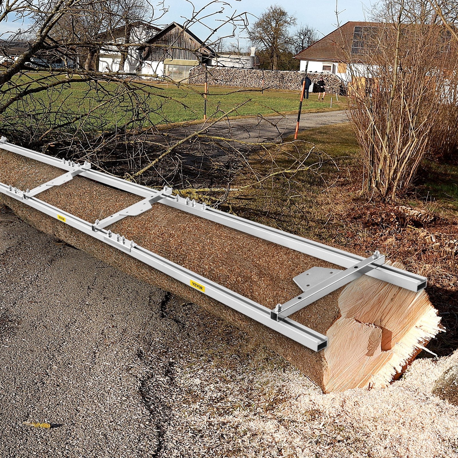 VEVOR Rail Mill Guide System 9 FT Chainsaw Mill Rail Guide with 4 Wood Fixing Plate Rail Mill Guide Used in Combination with The Saw Mill (5FT-RMG) 