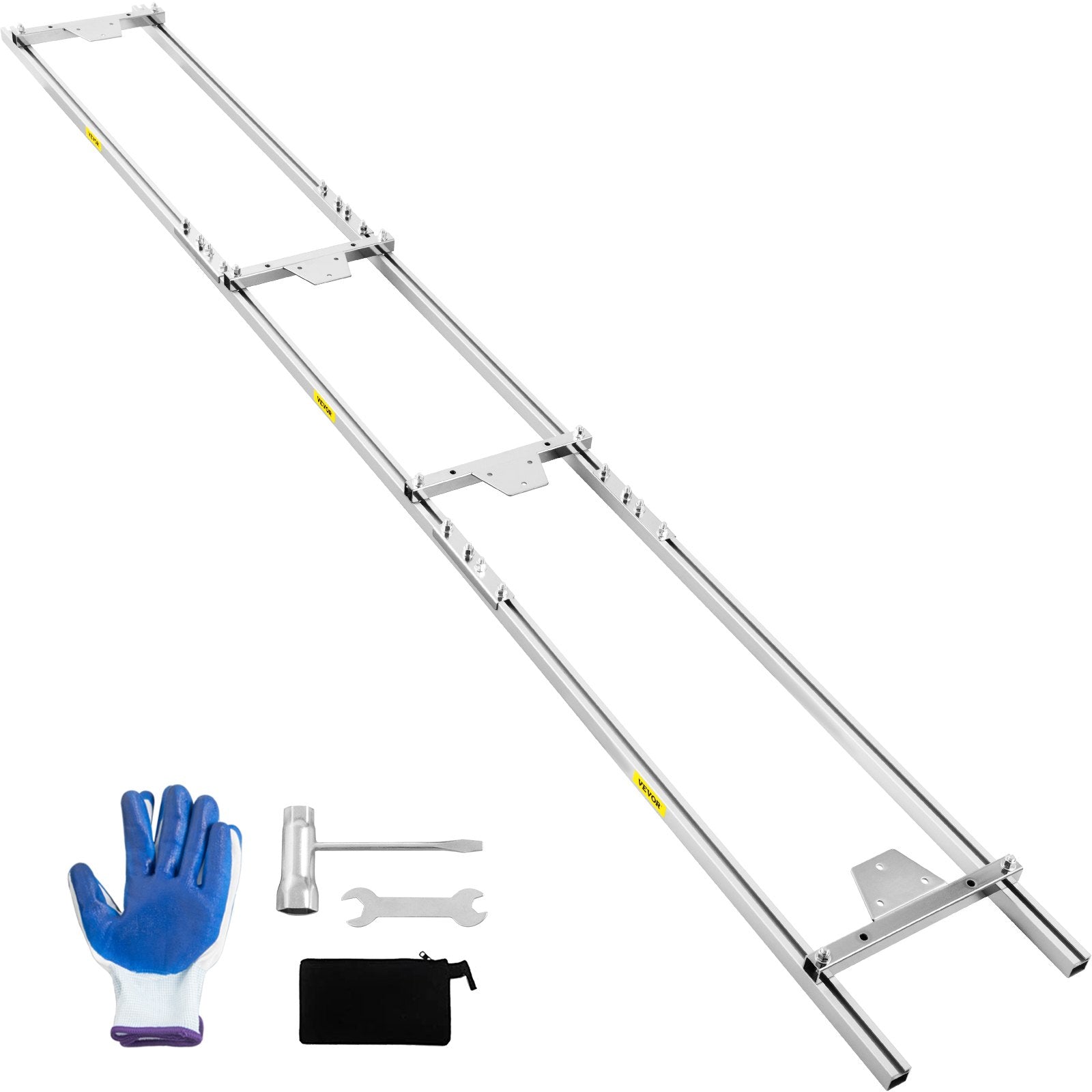 VEVOR Rail Mill Guide System 9 FT Chainsaw Mill Rail Guide with 4 Wood Fixing Plate Rail Mill Guide Used in Combination with The Saw Mill (5FT-RMG) 