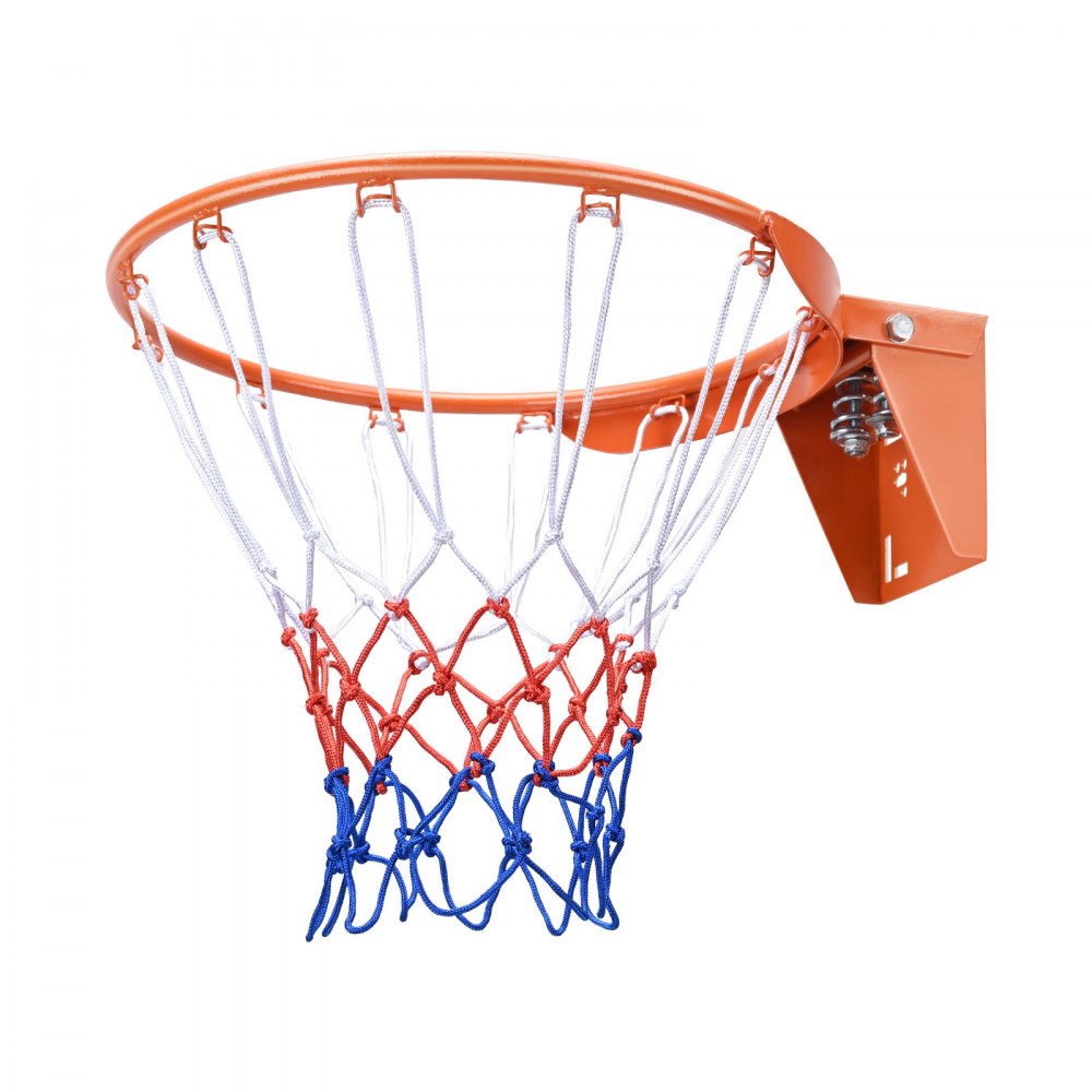 VEVOR Basketball Rim, Wall Door Mounted Basketball Hoop, Heavy Duty Q235 Basketball Flex Rim Goal Replacement with Net, Standard 18" Indoor and Outdoor Hanging Basketball Hoop for Kids Adults 