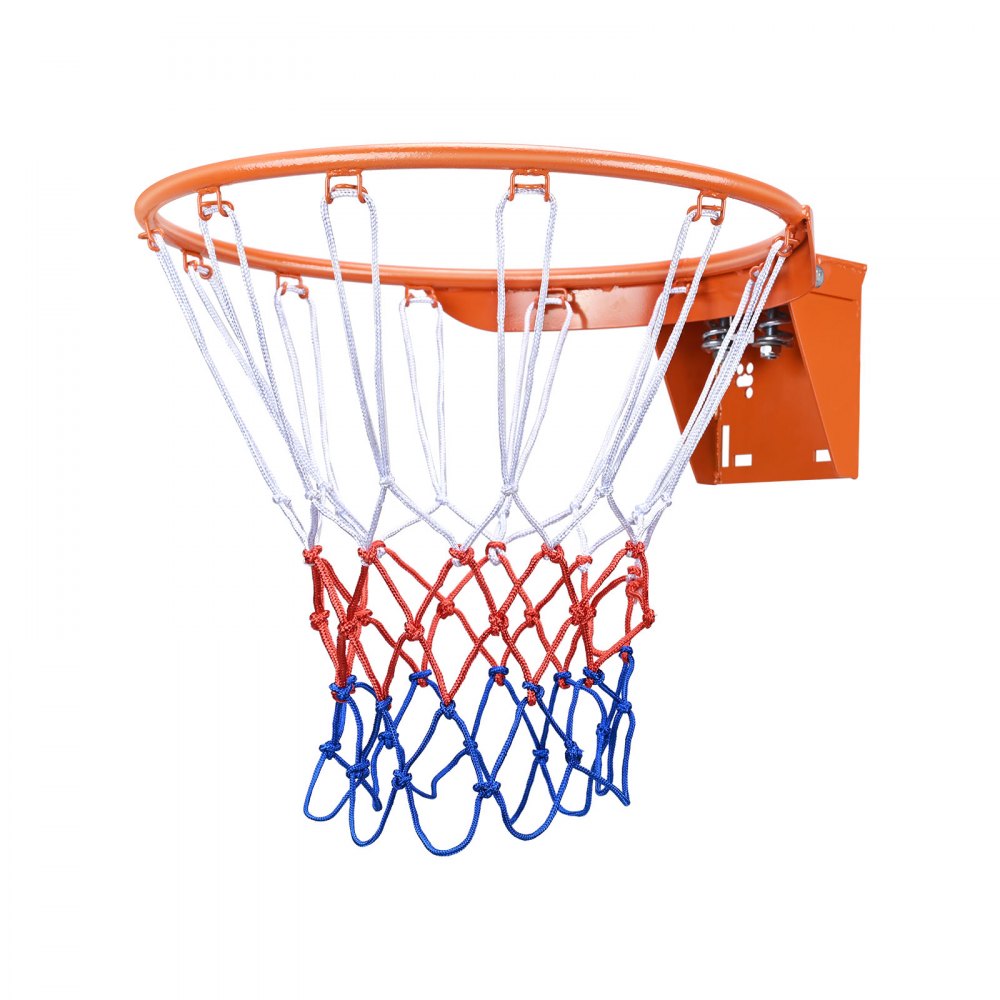 VEVOR Basketball Rim, Wall Door Mounted Basketball Hoop, Heavy Duty Q235 Basketball Flex Rim Goal Replacement with Net, Standard 18" Indoor and Outdoor Hanging Basketball Hoop for Kids Adults 