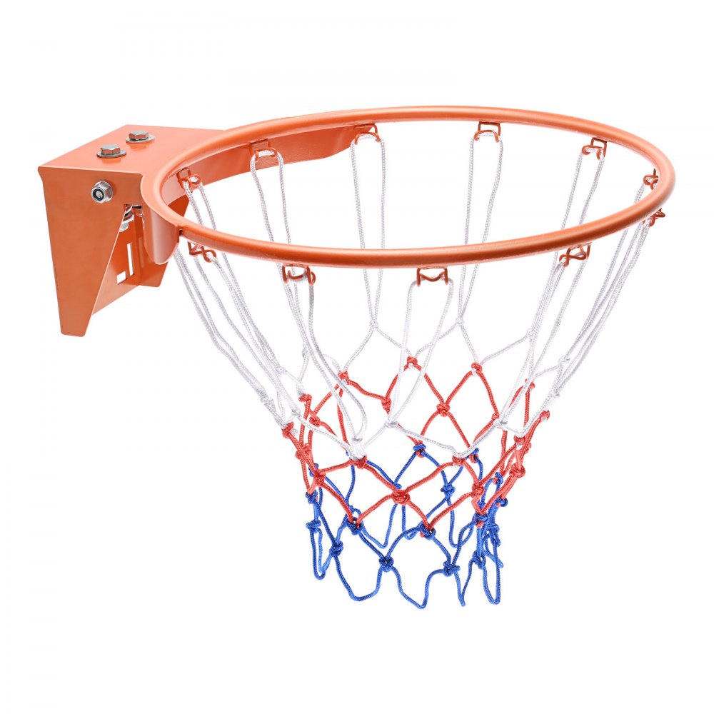 VEVOR Basketball Rim, Wall Door Mounted Basketball Hoop, Heavy Duty Q235 Basketball Flex Rim Goal Replacement with Net, Standard 18" Indoor and Outdoor Hanging Basketball Hoop for Kids Adults 