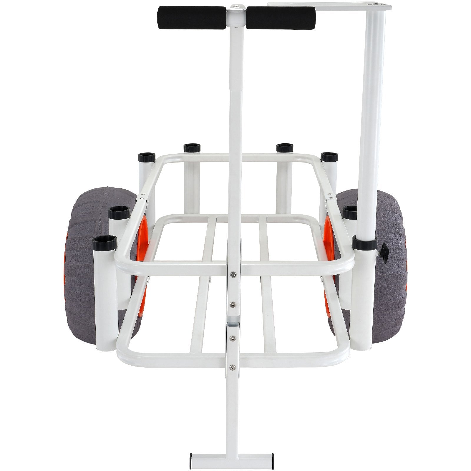 VEVOR Beach Fishing Cart, 350 lbs Load Capacity, Fish and Marine Cart with Two 16" Big Wheels PU Balloon Tires for Sand, Heavy-Duty Aluminum Pier Wagon Trolley with 8 Rod Holders for Fishing, Picnic 