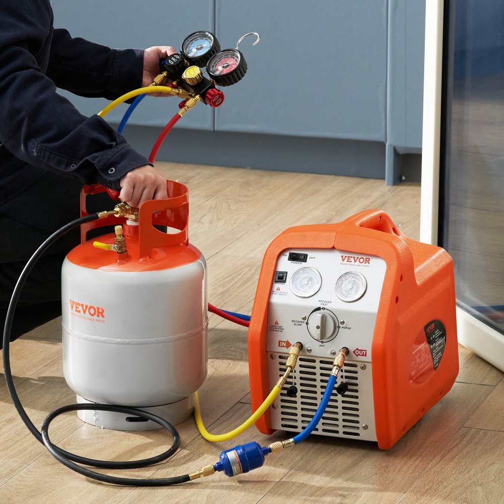 VEVOR Refrigerant Recovery Reclaim 30lb Cylinder Tank 400 PSI Liquid Rated Y Valve 