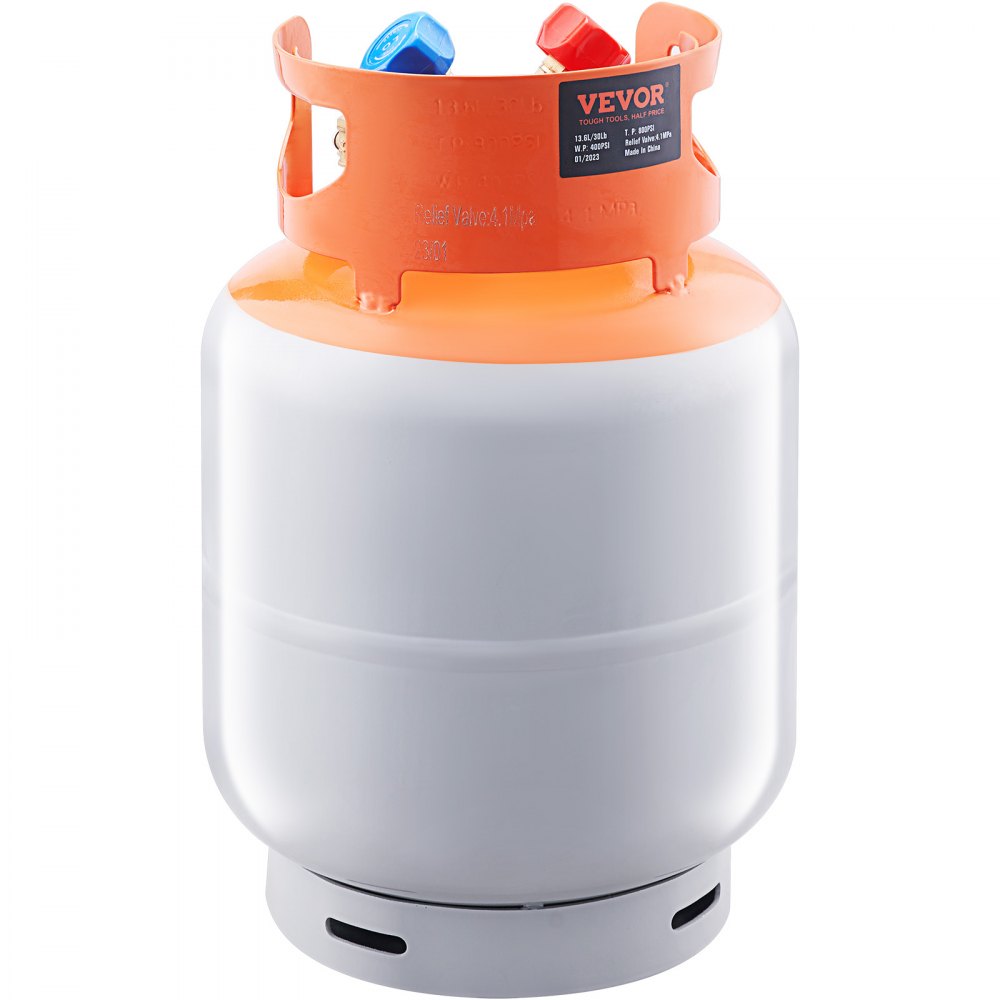 VEVOR Refrigerant Recovery Reclaim 30lb Cylinder Tank 400 PSI Liquid Rated Y Valve 