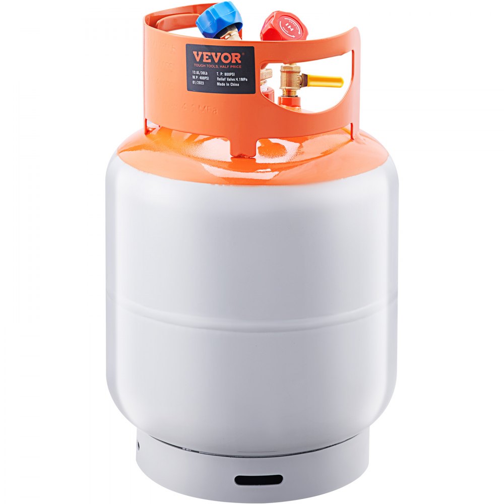 VEVOR Refrigerant Recovery Reclaim 30lb Cylinder Tank 400 PSI Liquid Rated Y Valve 