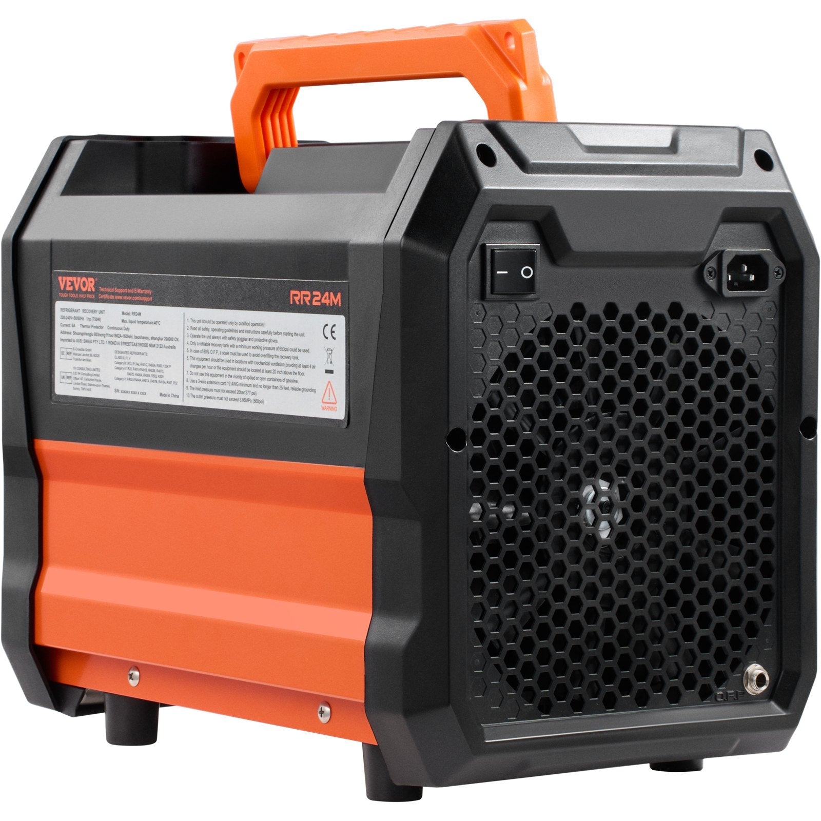 VEVOR Refrigerant Recovery Machine 1 HP Dual Cylinder Brushless Portable AC 
