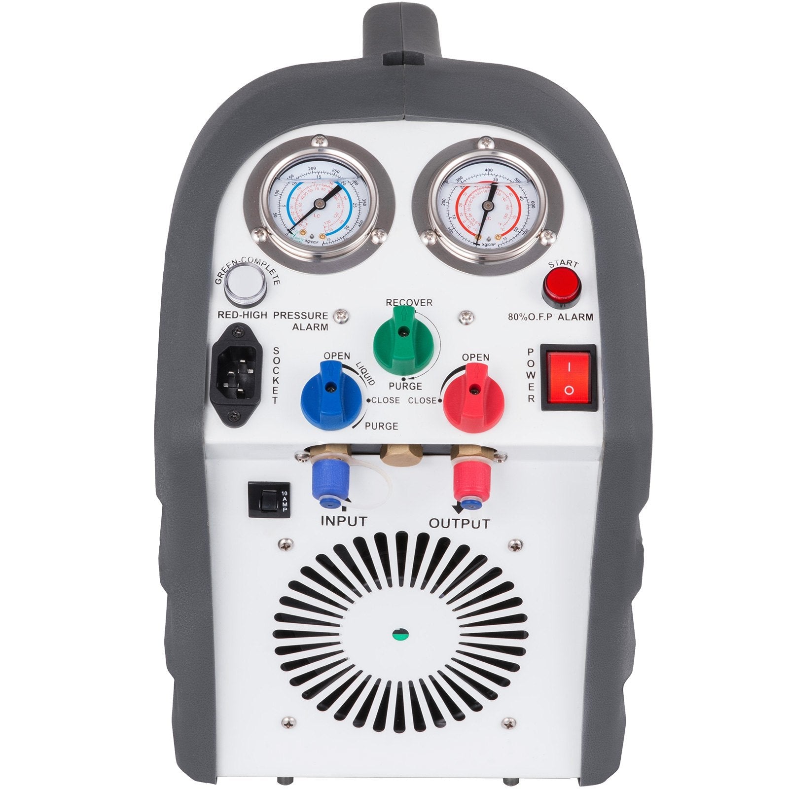 VEVOR Refrigerant Recovery Machine Portable 1/2HP 115V AC Refrigerant Recycling Machine Automotive HVAC 558psi Refrigerant Recovery Unit Air Conditioning Repair Tool (Grey) 