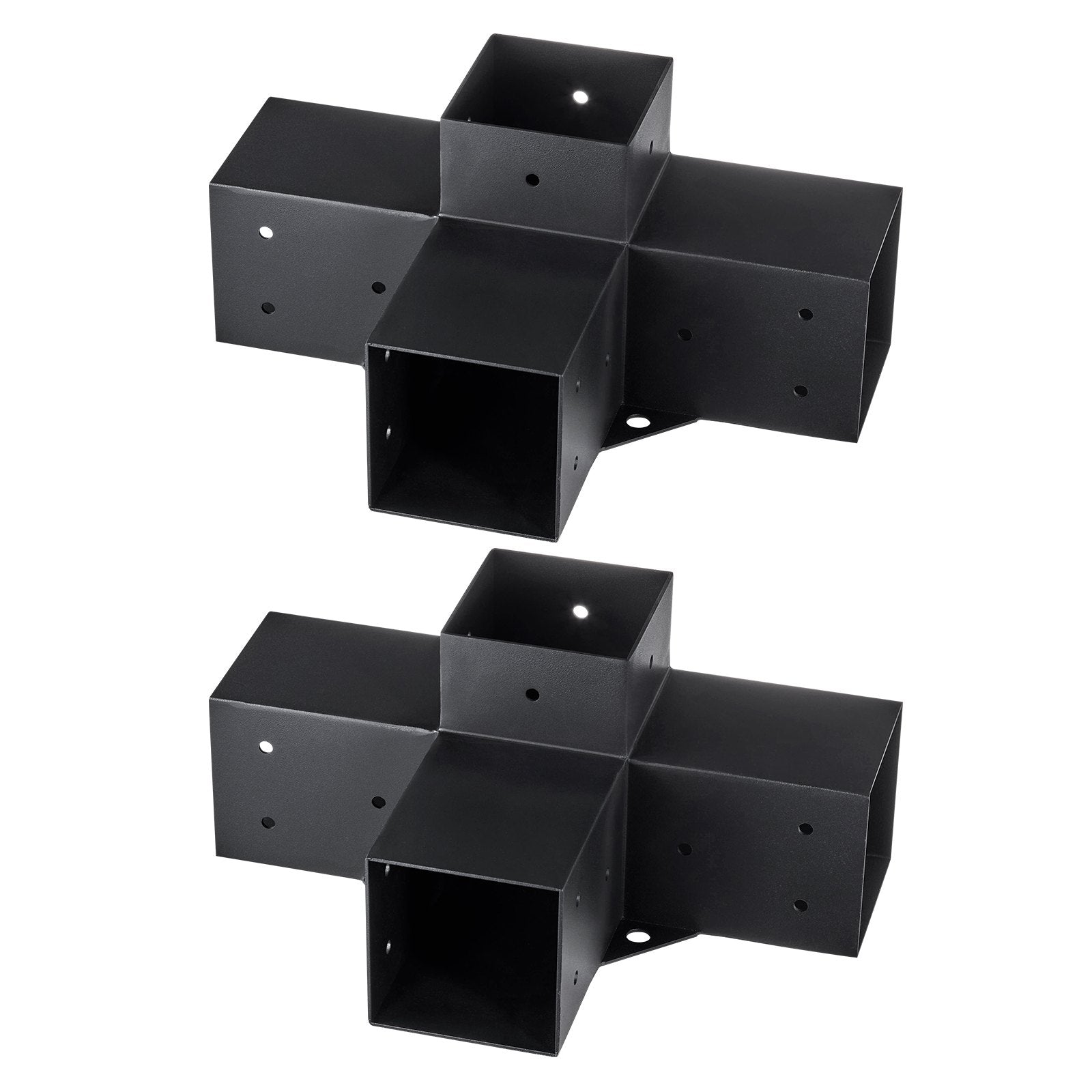 VEVOR Pergola Bracket Kit 4''x4'', 2pcs 4-Way Heavy Duty Corner Bracket Woodworks DIY Post Base Kit, Easy Installation Wooden Beams for Gazebos, Patio Pergolas, Log Cabin Outdoor Pergola Hardware 