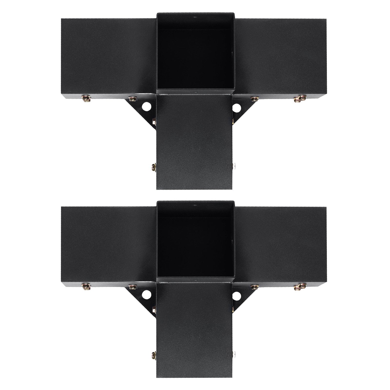 VEVOR Pergola Bracket Kit 4''x4'', 2pcs 4-Way Heavy Duty Corner Bracket Woodworks DIY Post Base Kit, Easy Installation Wooden Beams for Gazebos, Patio Pergolas, Log Cabin Outdoor Pergola Hardware 