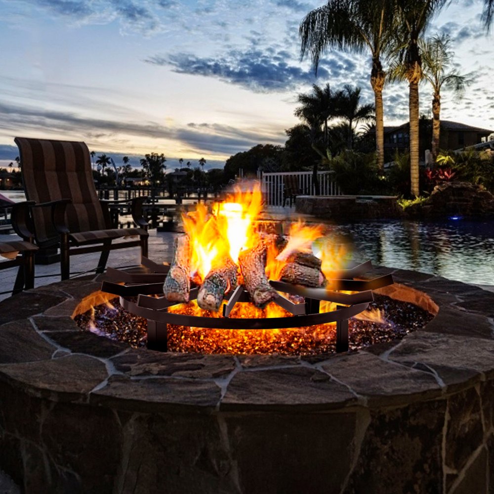 Wheel Fire Grate Fire Pit Log Grate 24-inch Fire Pit Grate Round Fire Pit Wheels 