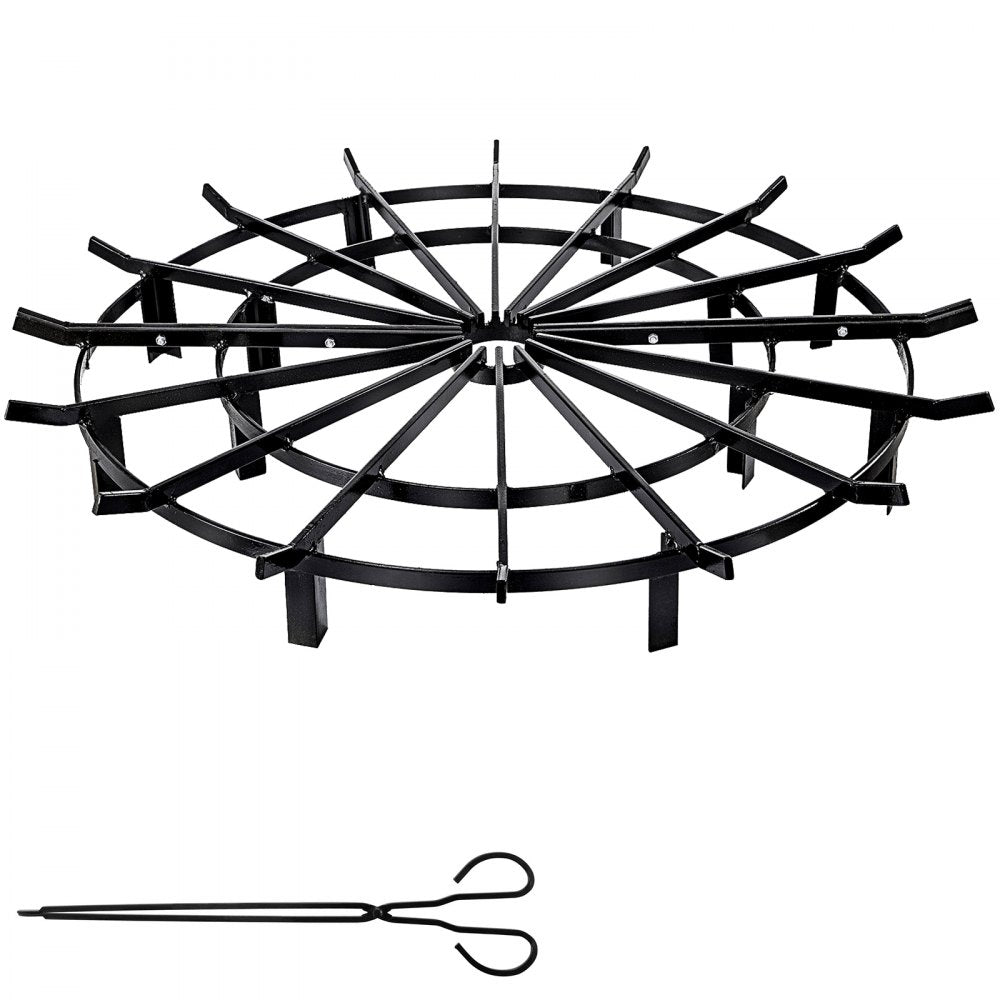 VEVOR 40in Fire Grate Log Grate ,Wagon Wheel Firewood Grates 16 Iron Bars, Fireplace Grates Burning Rack Holder 12 Legs for Indoor Chimney, Hearth Wood Stove and Outdoor Camping Fire Pit 