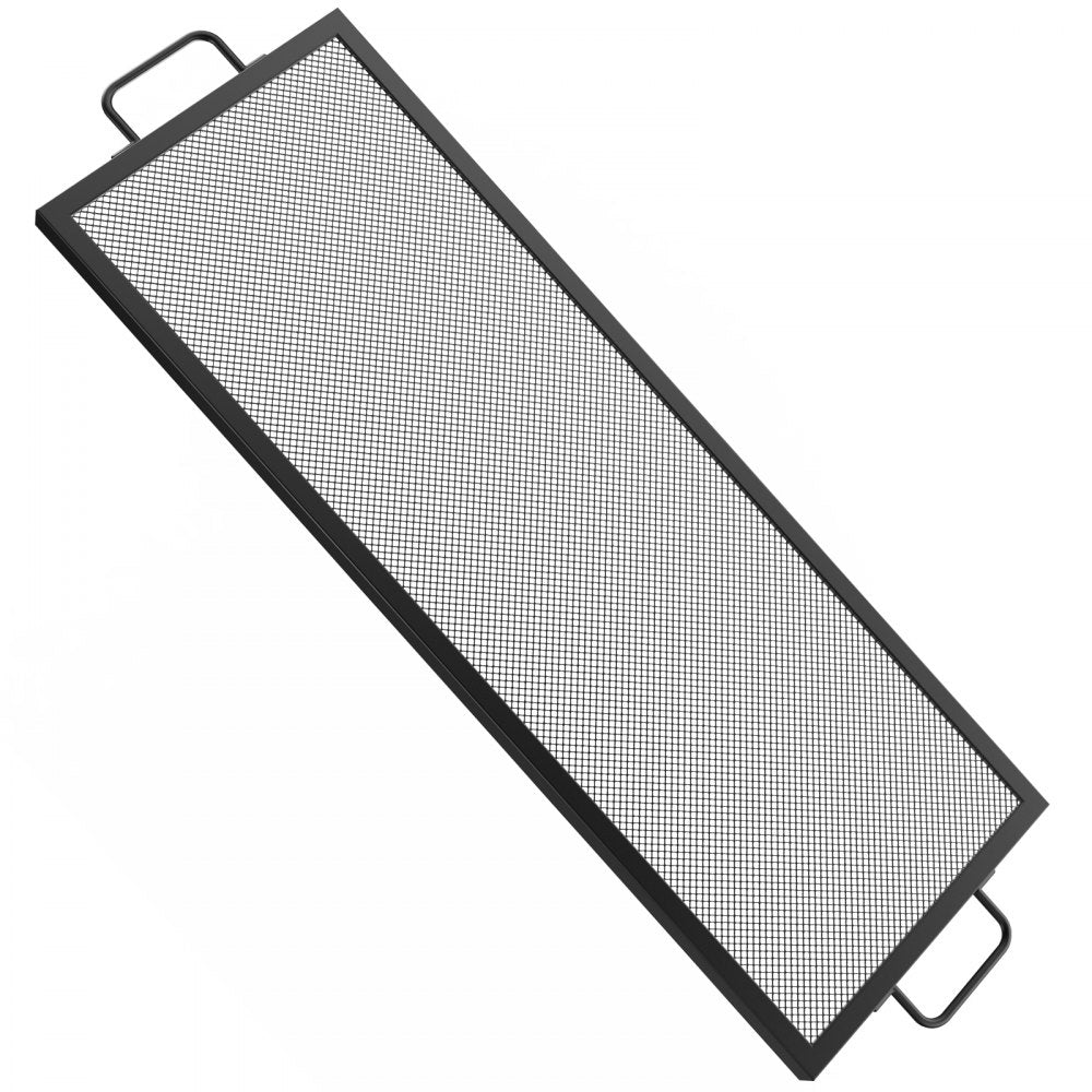 VEVOR Rectangle Fire Pit Grate, 40-inch Fire Pit Grill Grate, X-Marks Rectangle Grill Grate, Black Steel Fire Grate, Fire Pit Cooking Grate with Handles, Fire Grill Grate for Fire Pit, Campfire 