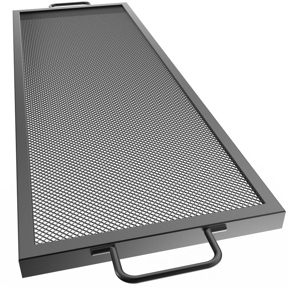 VEVOR Rectangle Fire Pit Grate, 40-inch Fire Pit Grill Grate, X-Marks Rectangle Grill Grate, Black Steel Fire Grate, Fire Pit Cooking Grate with Handles, Fire Grill Grate for Fire Pit, Campfire 