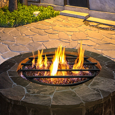 VEVOR Fire Pit Grate, Heavy Duty Iron Round Firewood Grate, Round Wood Fire Pit Grate 18", Firepit Grate with Black Paint, Fire Grate with 4 Removable Square Legs for Burning Fireplace and Firepits 