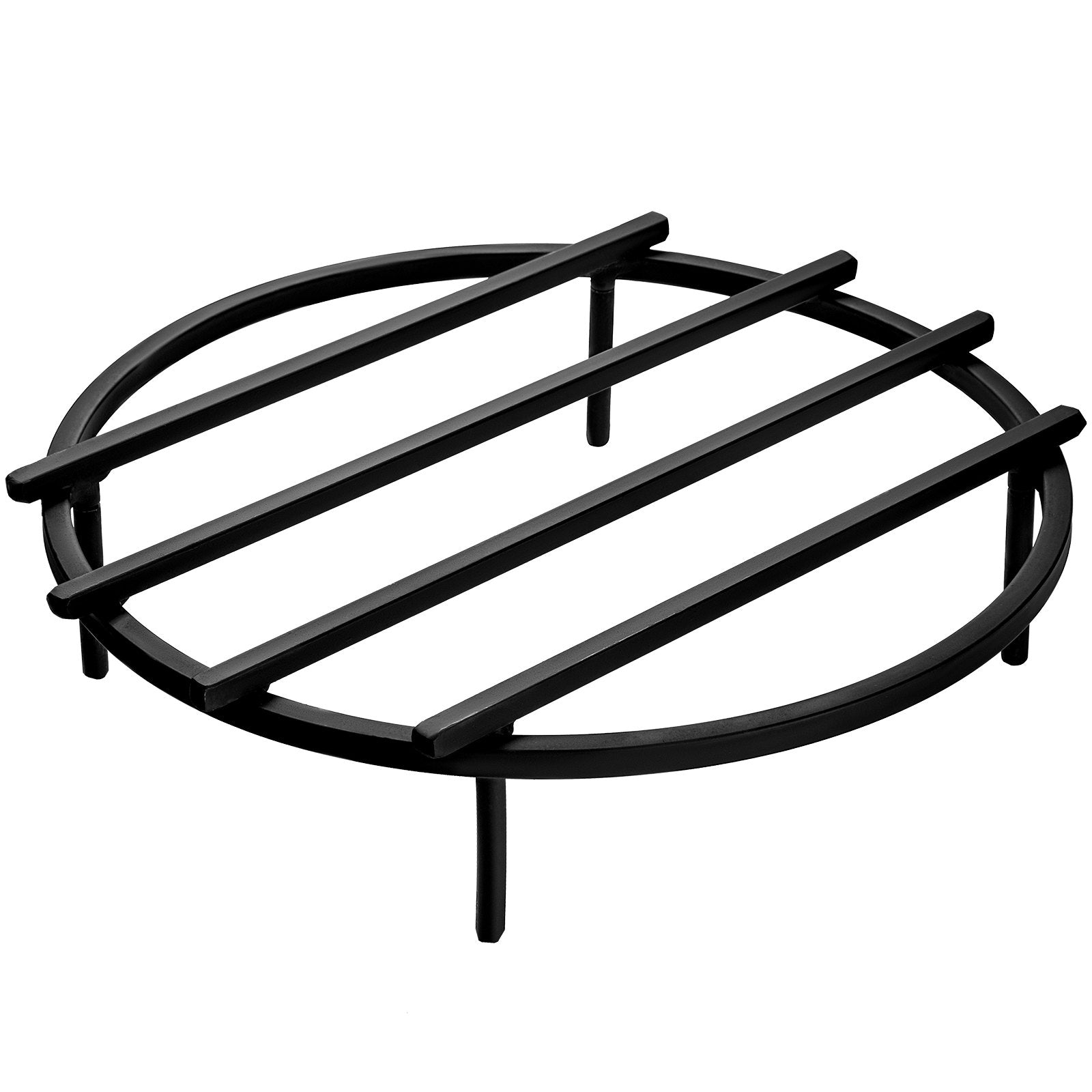 VEVOR Fire Pit Grate, Heavy Duty Iron Round Firewood Grate, Round Wood Fire Pit Grate 18", Firepit Grate with Black Paint, Fire Grate with 4 Removable Square Legs for Burning Fireplace and Firepits 