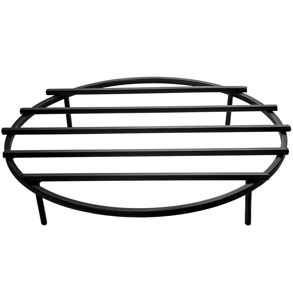 VEVOR Fire Pit Grate, Heavy Duty Iron Round Firewood Grate, Round Wood Fire Pit Grate 24\", Firepit Grate with Black Paint, Fire Grate with 4 Removable Legs for Burning Fireplace and Firepits 
