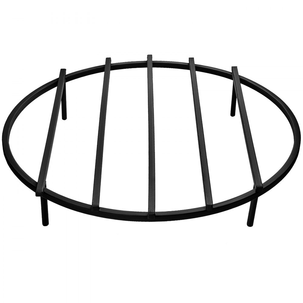 VEVOR Fire Pit Grate, Heavy Duty Iron Round Firewood Grate, Round Wood Fire Pit Grate 24\", Firepit Grate with Black Paint, Fire Grate with 4 Removable Legs for Burning Fireplace and Firepits 